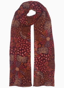 Red Floral Burst Scarf