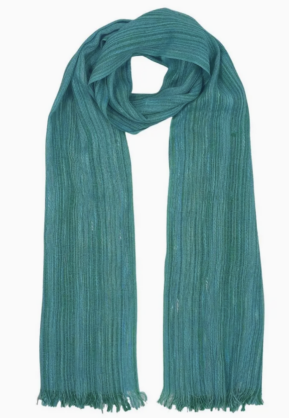 Blue Green Textured Scarf