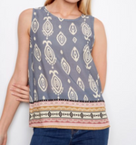 Printed Sleeveless Top
