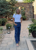 Linen Solid Seamed Crop Pant