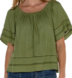Cropped Bell Sleeve Top
