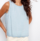 Scallop Hem Sleeveless Top