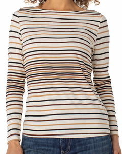 Boat Neck Striped Top