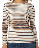 Boat Neck Striped Top