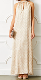 Genever Halter Neck Satin Print Maxi Dress
