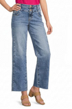 Charlotte High Rise Wide Leg Side Inset Raw Hem Jean